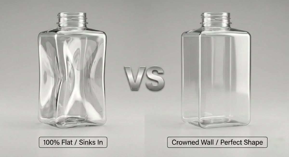 PET blow mold square bottle venting