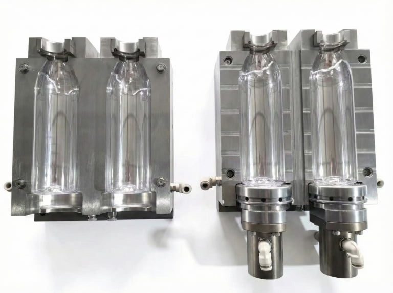 2-cavity round bottle mold