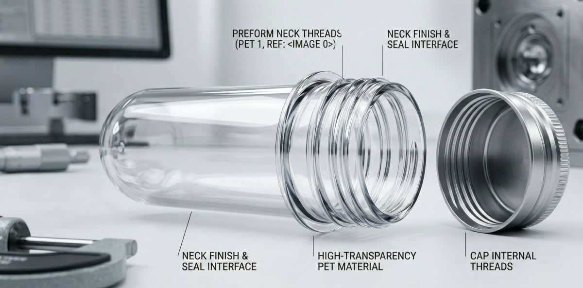 Preform Neck with Flash Defect