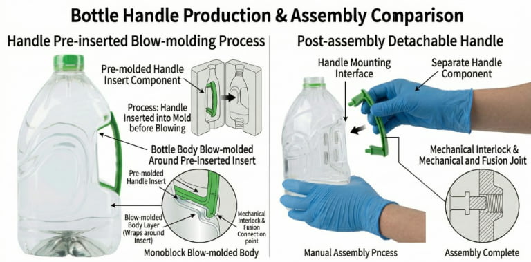 Large PET Bottles with Handles: Mastering Deep Grip Challenges via Preferential Heating and Active Molds