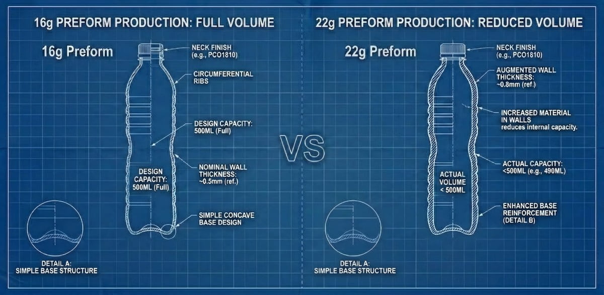 Preform Weight Difference