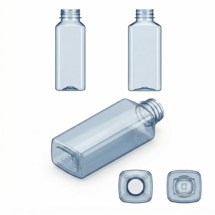 Space-Saving Square Cooking Oil PET Bottle Design