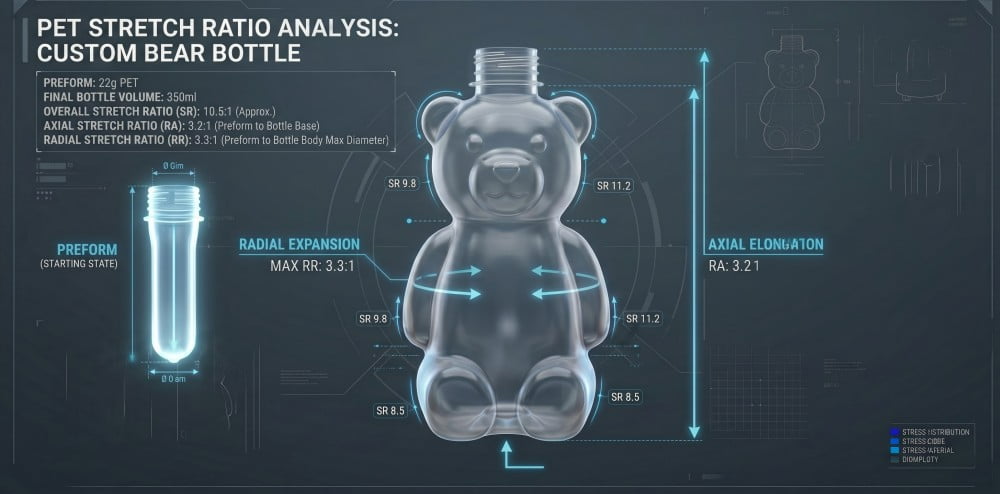 PET Bottle Stretch Ratio Analysis