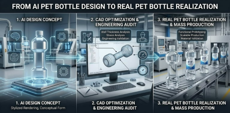 How to Guide: From AI PET Bottle Design to Custom Blow Molds for Prototyping & Manufacturing