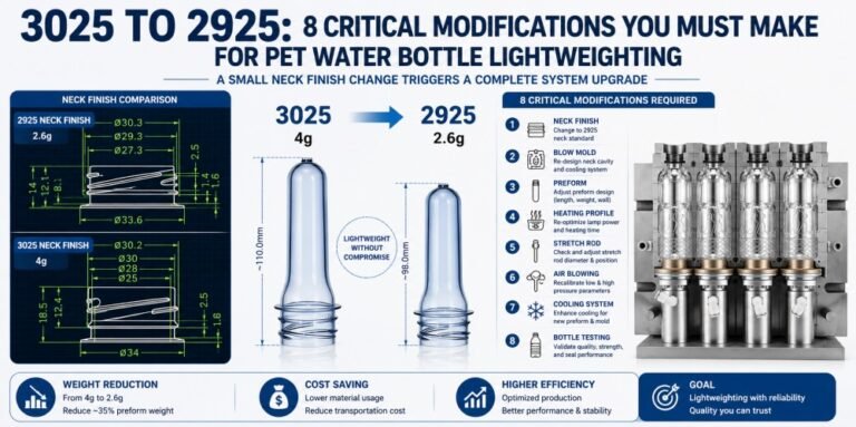 30/25 to 29/25 Neck Finish Conversion: The Complete Blow Molding Retrofit Guide