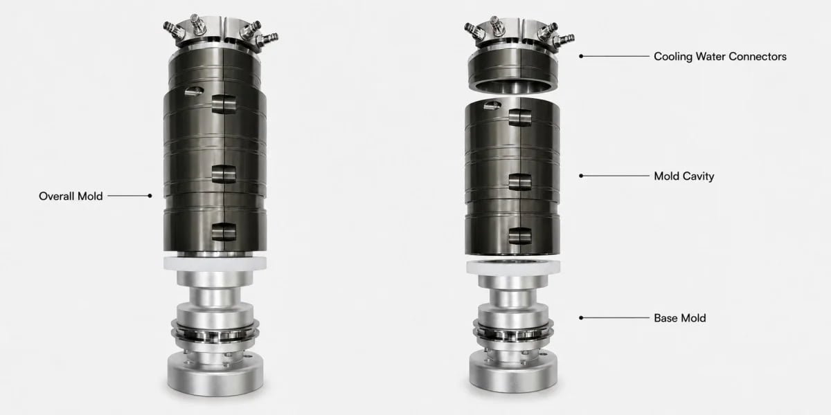Krones rotary PET blow mold structure