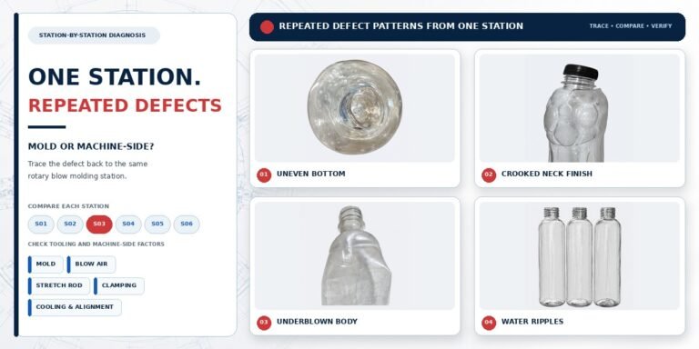 Why Does One Blow Molding Station Keep Producing Defective PET Bottles? A Station-by-Station Diagnosis Guide