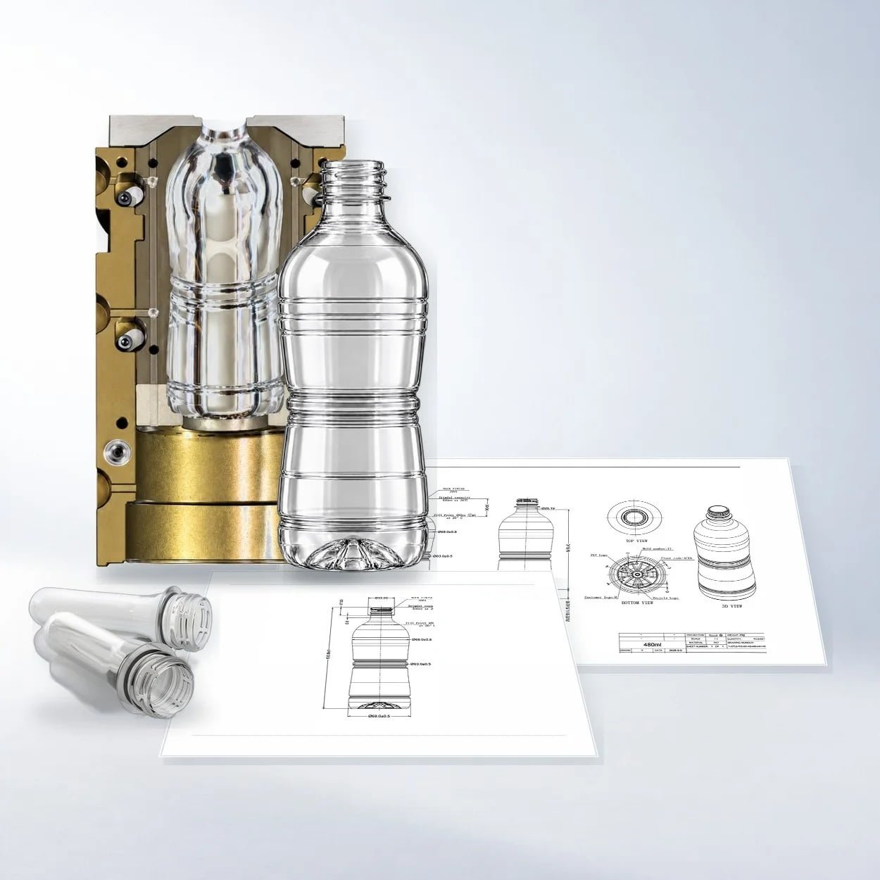Krones 480ml PET bottle precision mold
